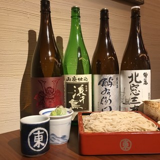 Iwate local sake with soba noodles