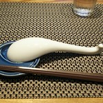 生粋 花のれん - カウンター上のセッティング