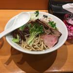 竹末東京Premium - サンマとイカのまぜそば 麺大盛り