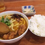 UDON&COFFEE MIKAWA - 1710_UDON ＆ COFFEE MIKAWA -参河-_参河の唐揚げカレーうどん＠60,000Rp+平日ランチセット(ご飯+コーヒー)＠15,000Rp