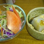 専心庵 - ミニそばサラダと蕎麦豆腐