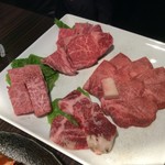 板前焼肉 一笑 江戸堀店 - 上塩タン シャトーブリアン  イベリコ豚肩ロース  外ヒラ