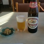 三稜 - クラシックラガー（小瓶）と、蕎麦みそ。