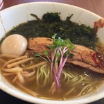 らーめん仙代 - 潮仕立ての節そば（塩）¥800 煮卵トッピング