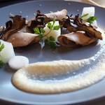 手打ち蕎麦とフレンチの やな木 - ピオニーポークの自家製ローストポーク 白蕪のソース