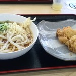 地子田製麺所 - 冷やしかけうどん　鶏天