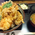 天ぷ羅 重天 - 牡蠣天丼税込￥1,250にトロ～リ半熟玉子天￥100トッピング