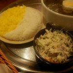 サンライズ - ライス2種盛り　と　サラダ