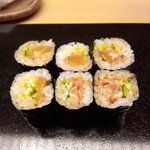 鮨 田可尾 - ロシアの大赤貝のひもきゅう巻き。今なら国産より美味い！