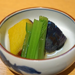 はる壱 - 付き出し　茄子とさつま芋の煮物