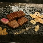 鉄板焼 やまなみ - 知床牛のサーロインとフィレ