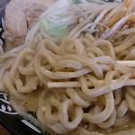 濃厚味噌ラーメンジム 味噌のジョー - 味噌ラーメン740円+極太ガッツリ麺100円（野菜200g）麺アップ