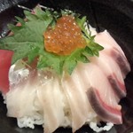 一進丸 - 赤身と白身の刺身が彩りよく盛られた海鮮丼