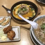 丸源ラーメン - ミニチャーハン、餃子、唐揚げ セット