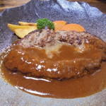 砂ぎも入ハンバーグ（肉1.5倍）セット1240円