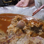 ハンバーグ康 - 砂ぎも入ハンバーグ（肉1.5倍）セット1240円