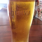 肉とワインOKIGARU BAR - 生ビールはエビス380円