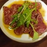 炭火焼肉　いせ家 - ローストビーフ風ユッケだよー！