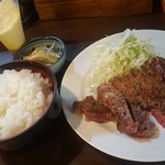 やきとり七福 - ランチ：ｽﾃｰｷの日限定「牛サーロインステーキ」６５０円