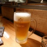 うどん料理 千 - エビス生ビール　