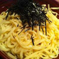 食幹 渋谷 - 食幹 つけ麺 しょうゆ 麺アップ