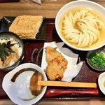 Manten Udon Kaji Bano Baka Dikara - 冷やしきつね・なめ茸ご飯・とり天