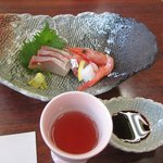 Ootakesou - お刺身と食前酒は桜のお酒でした。