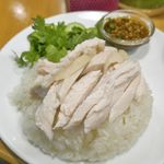 東京カオマンガイ - 久々に食べる「カオマンガイ　パクチーあり　並」は、鶏肉がぷりぷりとした見た目とあって美味しそうな予感に満ちていました。