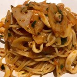 リストランテ サクラ - ヤリイカと蓮根のトマトソース(フェデリーニ)