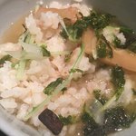 麺処 銀笹 - 薬味の海苔を入れた茶漬け