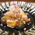 虎白 - お造り　平目のあん肝和え　酢ジュレ