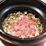 虎白 - 牛しゃぶと松茸の炊き込みご飯