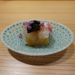 寿しの吉乃 - 2017.11 なすな揚げ出し、真鯛、キャビア