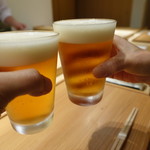 寿しの吉乃 - 2017.11 乾杯は生ビールで♪