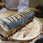 寿しの吉乃 - 2017.11 炭焼き鯖寿司(目の前で炙ります♪)