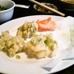 Oomichi - ご主人が新潟で取ってきたふきのとうの天ぷら（食べかけですみません）