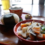 ちょこっとセット（\600税込み）山椒鰊、こづゆ、おにぎり