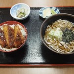 道の駅 日義木曽駒高原 - 権兵衛そば＆ミニ丼（ソースカツ丼）セット１１００円