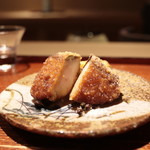 富小路 やま岸 - 鰆のおかき揚げ、銀杏タタキ