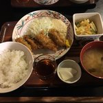 ももせ季節料理 - 広島産カキフライ＋マカロニサラダ720円