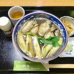 照庵そば処 - 牡蠣南蛮の温かいおそば1,700円(税込)