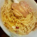 Na - あえ麺　de　ポルチーニ　和えるとカルボナーラ！