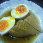 上田温酒場 - たけのこ穂先と半熟玉子