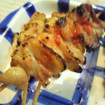 鳥岡 - 鶏カワ　塩焼き