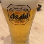 立呑み 山和屋 - 生ビール泡有り280円