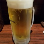 担担麺 串揚げ 利休 - 生ビール(ハッピーアワー) 324円
