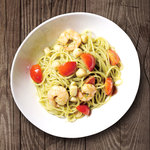 Genovese sauce with shrimp, scallops, and fresh tomatoes