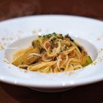 リストランテ野呂 - スパゲッティ　釜揚げしらすと秋茄子のソース　唐墨の香り