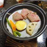 湯喜望 白扇 - 焼物　国産牛陶板焼