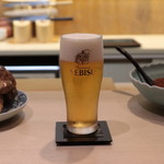 味あら井 - 生ビールからスタートします♪